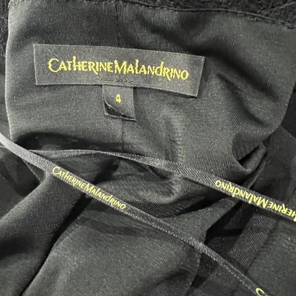 Catherine Malandrino Black Lace Full Sleeved Wrap Gown $330 - Picture 10 of 11